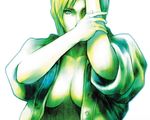  1girl aya_brea blonde_hair blue_eyes imageboard_sample nomura_tetsuya official_art open_clothes open_shirt parasite_eve parasite_eve_ii shirt sleeves_rolled_up solo 