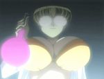  animated animated_gif bouncing_breasts breasts cleavage flask glasses huge_breasts labcoat lowres mouse_(anime) solo 