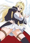  ahoge blonde_hair blue_eyes long_hair misnon_the_great panties sekirei solo thigh_strap thighhighs tsukiumi underwear 