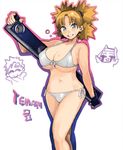  2boys bikini blonde_hair breasts character_name chibi chibi_inset curvy forehead_protector gaara huge_breasts kankurou_(naruto) large_breasts multiple_boys naruto_(series) naruto_shippuuden ninja sunagakure_symbol swimsuit temari teriyaki white_bikini 