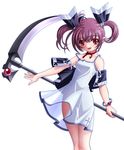  copyright_request dress pointy_ears red_eyes sakuya_tsuitachi scythe solo twintails weapon 