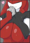  &lt;3 anthro anthrofied big_breasts border breast_squish breasts cleavage clothed clothing clothing_lift eyes_closed fan_character female grey_background hair latias legendary_pok&eacute;mon lewdtias nintendo pok&eacute;mon pok&eacute;mon_(species) pok&eacute;morph quin-nsfw red_hair selfie shirt shirt_lift simple_background smile solo t-shirt under_boob video_games 