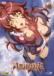  amaha_masane armor artist_request bikini_armor black_sclera blade bodysuit breasts claws cleavage headband highres large_breasts long_hair open_mouth piercing red_hair solo tongue_piercing very_long_hair witchblade yellow_eyes 