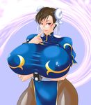  7961_shiki breasts capcom china_dress chinadress chinese_clothes chun-li clothed double_bun double_buns dress huge_breasts large_breasts smile street_fighter 