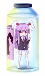  animal_ears bad_id bad_pixiv_id bottle bunny_ears chibi in_bottle in_container jar long_hair minigirl pink_eyes purple_hair reisen_udongein_inaba solo tears touhou yonyon 