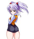  ass bad_anatomy bad_ass bad_id bad_pixiv_id hoshino_ruri inagaki kidou_senkan_nadesico looking_back purple_hair skin_tight solo thick_thighs thighs twintails 