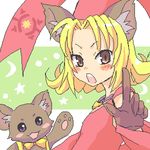  blonde_hair cat hat lowres marl_kingdom myao_(marl_kingdom) nyanko_(marl_kingdom) rhapsody short_hair solo tsuyuka_(sunny_spot) 