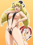  angry blonde_hair blue_eyes breasts covered_nipples drill_hair large_breasts legs long_hair multiple_girls my-otome nigou ojou-sama_pose red_hair rosalie_claudel shiho_huit sideboob slingshot_swimsuit swimsuit thighs twin_drills twintails 