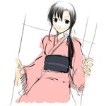  black_hair copyright_request emukami japanese_clothes kimono lowres sketch solo 