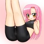  bike_shorts breasts covered_nipples hairband hayate_no_gotoku! katsura_hinagiku long_hair midriff miyanii_(myanie) pink_hair small_breasts solo sports_bra yellow_eyes 