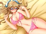  artist_request bed blue_eyes blush bra breasts brown_hair bun_cover cleavage covered_nipples double_bun kaifon_rin large_breasts lingerie long_hair lying panties shoujo_senki_soul_eater solo tears underwear underwear_only wide_hips 