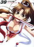  breasts brown_eyes brown_hair cleavage fatal_fury highres izumi_mahiru japanese_clothes large_breasts long_hair pelvic_curtain ponytail queen's_gate revealing_clothes shiranui_mai solo the_king_of_fighters 