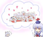  &gt;_&lt; :&lt; :d =_= ? animal_ears arms_up bad_id bad_pixiv_id blush bunny_ears cat_ears character_doll chibi clone closed_eyes crossed_arms doll fujiwara_no_mokou hat heart imagining kamishirasawa_keine long_hair multiple_girls nekoyama o_o open_mouth red_eyes ribbon silver_hair smile thought_bubble touhou white_hair yukkuri_shiteitte_ne |_| 