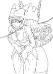  back-to-back bang-you bdsm breasts chain cleavage collar daisy_(dq) dragon_quest dragon_quest_iii dragon_quest_yuusha_abel_densetsu gloves greyscale helmet large_breasts monochrome multiple_girls pussy_juice saliva soldier_(dq3) sweat 