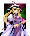  bad_id bad_pixiv_id blonde_hair breasts hat large_breasts long_hair namine0079 ribbon solo touhou yakumo_yukari yellow_eyes 