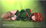  bdsm blush bondage bound brown_eyes brown_hair crotch_rope fujieda_kaede garter_belt military military_uniform panties rope sakura_taisen shibari shibata_masahiro solo thighhighs underwear uniform white_rope 