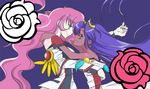  aiguillette bad_id bad_pixiv_id blue_eyes blush epaulettes flower green_eyes himemiya_anthy jou_(miruge) long_hair miko_embrace multiple_girls parody pink_hair purple_hair shoujo_kakumei_utena shoujo_kakumei_utena_adolescence_mokushiroku tenjou_utena undressing uniform very_long_hair yuri 