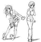  amane_misa death_note greyscale luciferhood monochrome multiple_girls sketch 