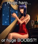  bare_shoulders black_hair breasts harp huge_breasts huge_harp instrument long_hair nico_robin one_piece snow window wine wineglass 