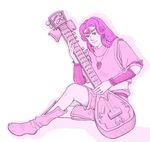  artist_request instrument lute_(instrument) monochrome pink solo sword_world yuz 