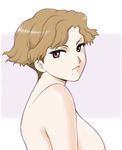  breasts brown_eyes brown_hair large_breasts looking_at_viewer my-otome my-otome_s.ifr out-of-frame_censoring sabachiyo_land simple_background solo una_shamrock upper_body white_background 