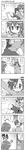  4koma ahoge artist_request comic greyscale highres izumi_konata long_image lucky_star monochrome multiple_girls narumi_yui socks tall_image translated 