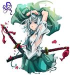  armpits bad_id bad_pixiv_id dain konpaku_youmu solo touhou wet wet_clothes 