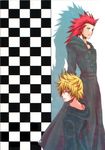  axel_(kingdom_hearts) black_coat_(kingdom_hearts) kingdom_hearts kingdom_hearts_ii male_focus multiple_boys roxas 