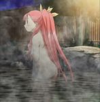  anya_cocolova ass bath flat_chest long_hair mahou_sensei_negima! nude onsen red_hair ribbon screencap solo stitched third-party_edit towel twintails water 