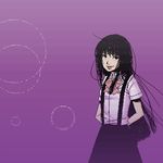  furude_rika higurashi_no_naku_koro_ni long_hair lowres mu-ko purple purple_eyes school_uniform smile solo 