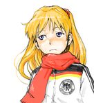  blue_eyes casual german germany jacket neon_genesis_evangelion red_hair scarf solo souryuu_asuka_langley tamaoki_benkyou translated winter_clothes 