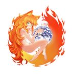  animal_ears barefoot earth feet firefox fox_ears giantess green_eyes minazuki_tsuyuha nude orange_hair os-tan personification solo tail 