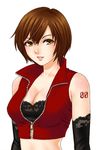  bad_id bad_pixiv_id breasts brown_hair cleavage elbow_gloves gloves hamura_mayu large_breasts meiko short_hair solo vocaloid 