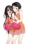  blush breast_envy breast_grab breasts cheerleader grabbing komori_kiri looking_at_breasts medium_breasts momo_uzura multiple_girls pom_poms sayonara_zetsubou_sensei simple_background tsunetsuki_matoi white_background yuri 