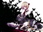  bad_id bad_pixiv_id blonde_hair blood bug butterfly darkness death hat highres insect kirisame_marisa memai multiple_girls red_eyes ribbon rumia touhou 