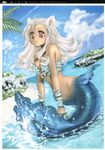  animal_ears aquarian_age cleavage kawaku mermaid 