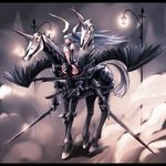  dragon fantasy horns multiple_heads ongaku_nasca pixiv_fantasia pixiv_fantasia_2 skull solo sword weapon wings 