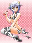  animal_ears animal_print bad_id bad_pixiv_id bell blue_hair boots bra braid breasts cow_bell cow_ears cow_girl cow_print cow_tail hair_over_shoulder horns large_breasts lingerie long_hair original panties sexually_suggestive solo tail takaba_momo thigh_boots thighhighs twin_braids underboob underwear underwear_only yellow_eyes 