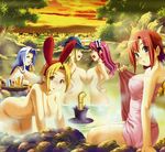  alcohol all_fours animal_ears beer blonde_hair blue_eyes blue_hair blush breast_press breasts bunny_ears chris_campbell hanging_breasts hat impossible_towel juujika koutaro large_breasts long_hair mad_dog multiple_girls naked_towel nipples nude onsen pink_hair princess_sara red_hair rio_rollins rosa_canyon short_hair sunset super_blackjack symmetrical_docking tiffany_abbott towel yellow_eyes 