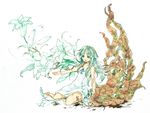  dress flower green_hair long_hair pixiv_thumbnail resized saya saya_no_uta tamachi_kuwa 