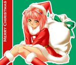  aerial_rave christmas m.o.m.o. pink_hair santa_costume solo xenosaga yellow_eyes 