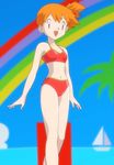  bikini kasumi_(pokemon) midriff orange_hair pokemon rainbow side_ponytail solo swimsuit vector_trace 