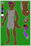  absurd_res anthro biped full-length_portrait green_background hi_res hyaenid kingdraws mammal model_sheet open_mouth paws portrait rear_view simple_background 