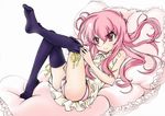  angry bad_id bad_pixiv_id feet long_hair louise_francoise_le_blanc_de_la_valliere lowres panties pink_eyes pink_hair pink_panties rocky_(chendongjian) sock_pull solo thighhighs underwear very_long_hair zero_no_tsukaima 