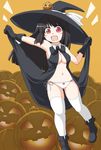  copyright_request gloves hat naitou_kouse navel panties side-tie_panties solo thighhighs underwear witch_hat 