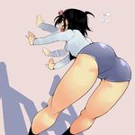  aguhari ass back bad_id bad_pixiv_id bent_over black_hair copyright_request legs lowres short_hair solo 