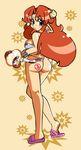  animal_print blue_eyes bracelet brown_hair cow_girl cow_print cow_tail earrings horns jewelry long_hair luigi64 malon panties pointy_ears sandals solo tail the_legend_of_zelda thong underwear very_long_hair 