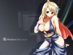  areolae artist_request blonde_hair blue_eyes breasts cape cleavage gloves large_breasts os-tan solo thighhighs vista-tan wallpaper 