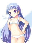  bangs blue_hair blunt_bangs flat_chest hair_tubes hairband kannagi long_hair nagi purple_eyes safi solo 