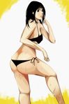  ass back bad_id bad_pixiv_id bikini black_eyes black_hair cevoy copyright_request long_hair looking_back side-tie_bikini solo swimsuit wet 